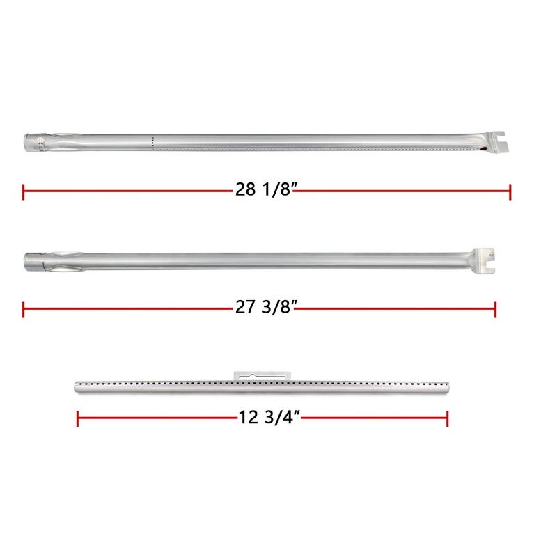 Hongso 7536 7508 Gas Grill Replacement Burner Tube Kit and Porcelain Steel Flavorizer Bars for Weber Spirit E310 320 (with Side Mounted Control Panel Older Model) Genesis Silver Gold Platinum B C 7537 - Image 2
